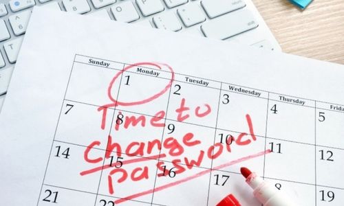time to change password written on a calendar