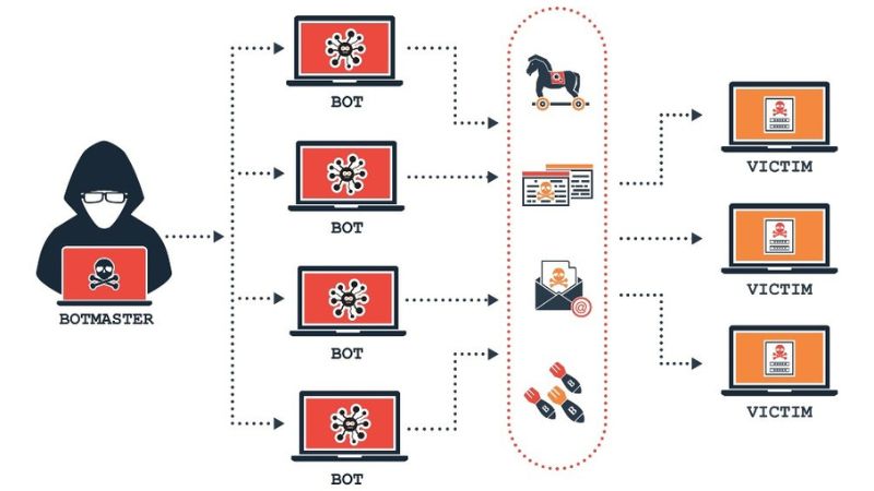 botmaster diagram showing how everything is connected