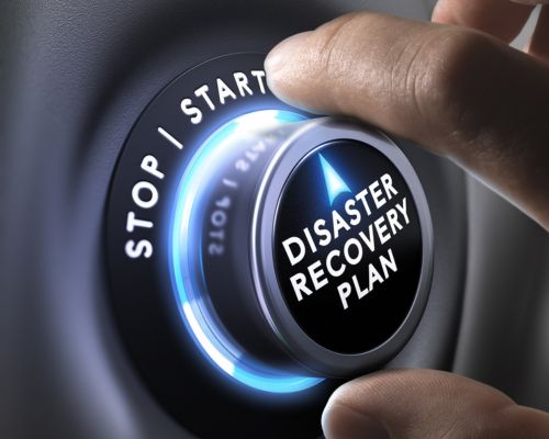 knob being turned that says disaster recover plan