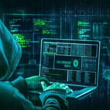 digital version of a cybercriminal hacking a computer