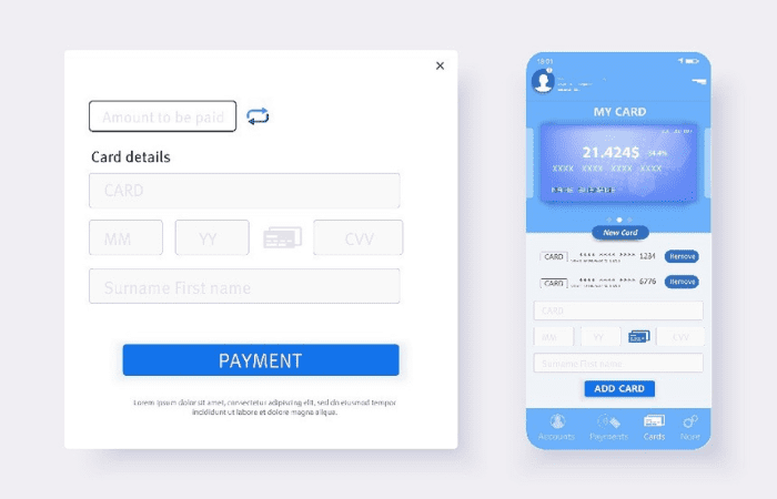 a payment page for an ecommerce website