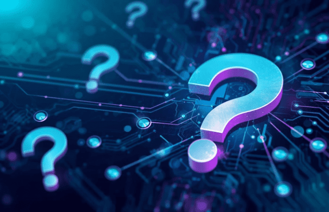 1st December blog – 5 cybersecurity myths that put small business at risk – final- feature question marks over a cyber background