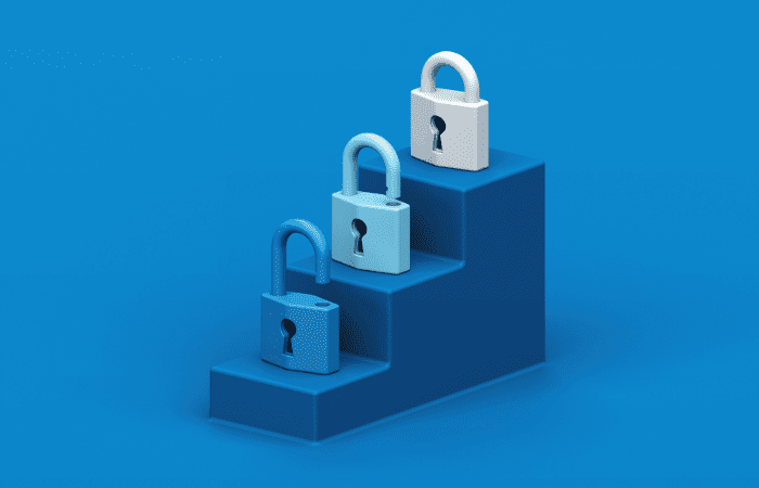 a set of stairs with padlocks on each step